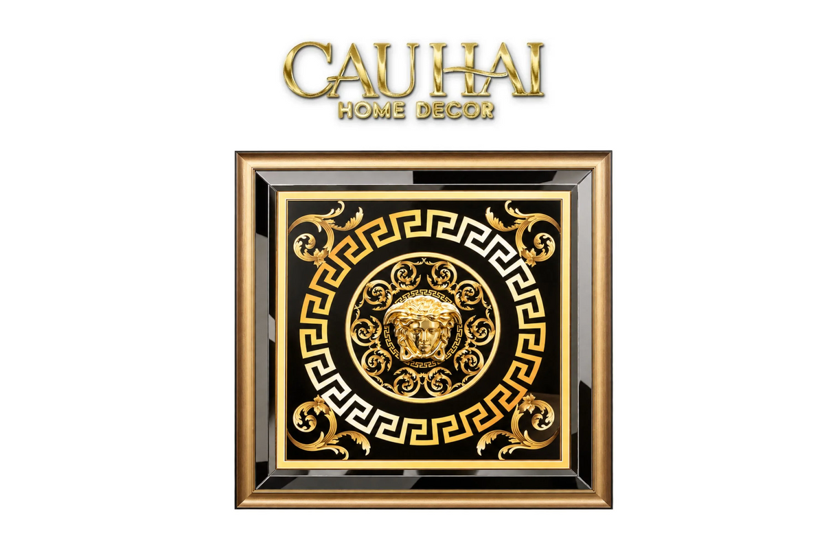 Tranh Gương Miroir Haute Joaillerie - Barocco Nero UV Medusa Iconic 90x90-TRANH TREO TƯỜNG-CẬU HAI HOME DECOR-CẬU HAI HOME DECOR