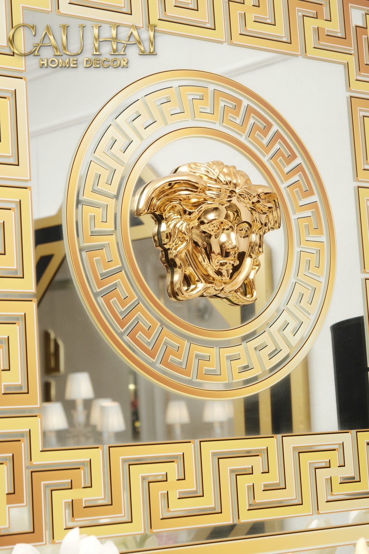 Tranh Gương Miroir Haute Joaillerie - Palazzo Greca UV Medusa Iconic 90x90-TRANH TREO TƯỜNG-CẬU HAI HOME DECOR-CẬU HAI HOME DECOR