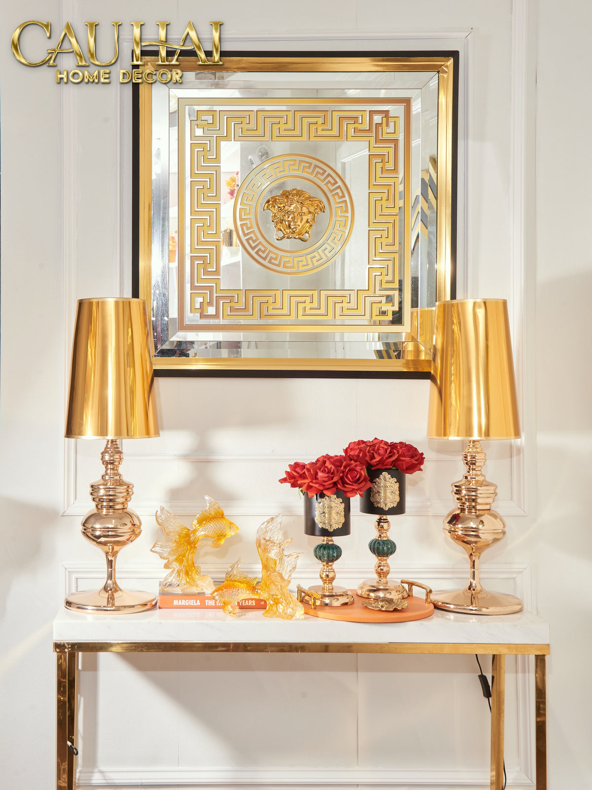 Tranh Gương Miroir Haute Joaillerie - Palazzo Greca UV Medusa Iconic 90x90-TRANH TREO TƯỜNG-CẬU HAI HOME DECOR-CẬU HAI HOME DECOR