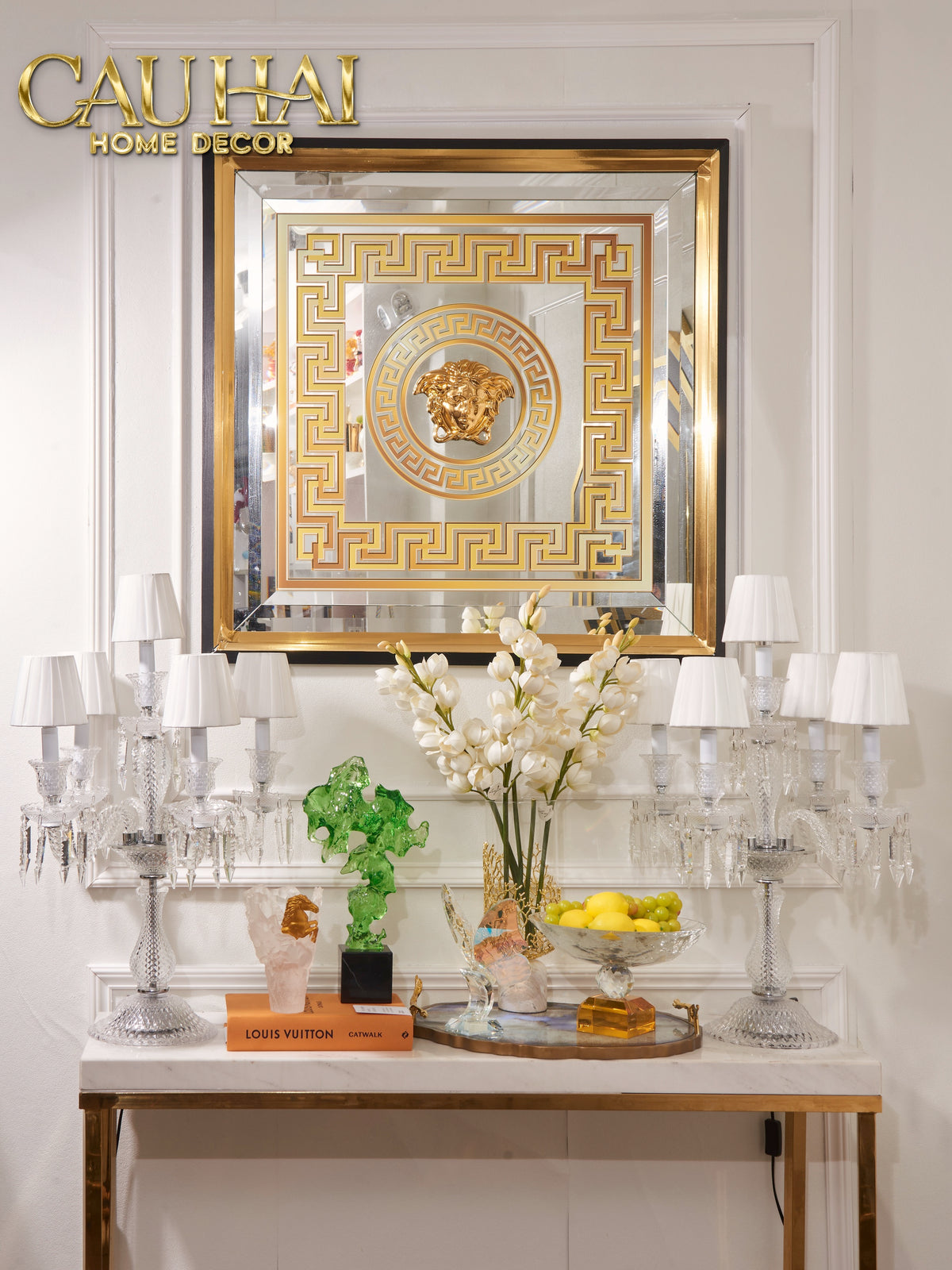 Tranh Gương Miroir Haute Joaillerie - Palazzo Greca UV Medusa Iconic 90x90-TRANH TREO TƯỜNG-CẬU HAI HOME DECOR-CẬU HAI HOME DECOR