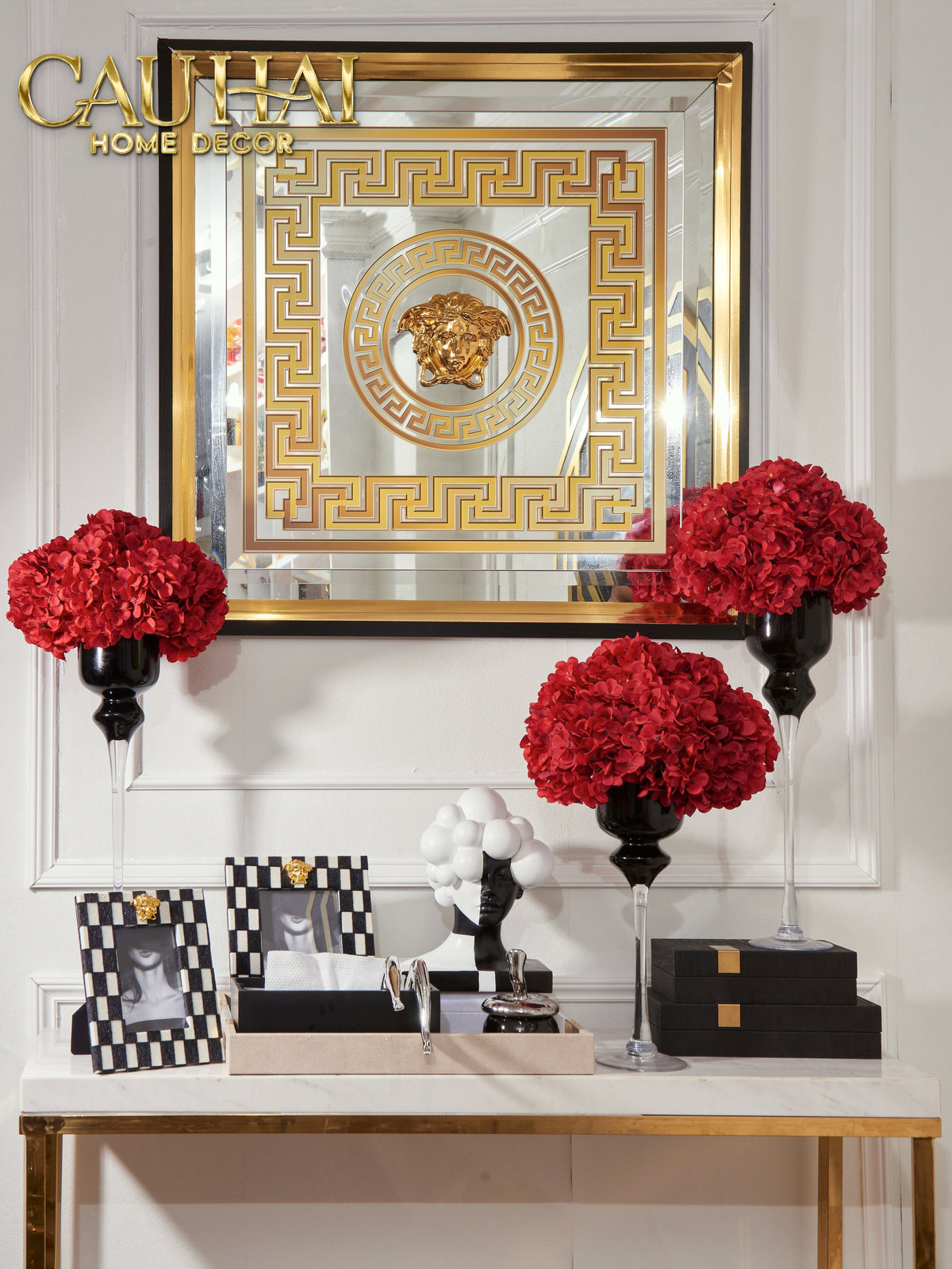 Tranh Gương Miroir Haute Joaillerie - Palazzo Greca UV Medusa Iconic 90x90-TRANH TREO TƯỜNG-CẬU HAI HOME DECOR-CẬU HAI HOME DECOR