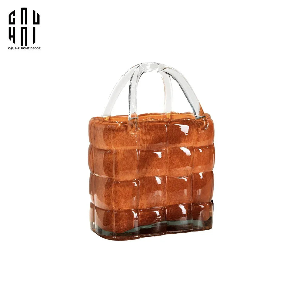 TÚI CẮM HOA THUỶ TINH LADY D.O - BROWN - CẬU HAI HOME DECOR