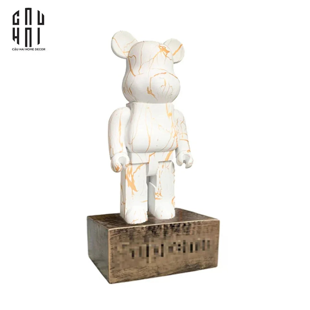 TƯỢNG BEAR BRICK MARBLE 120CM - CẬU HAI HOME DECOR