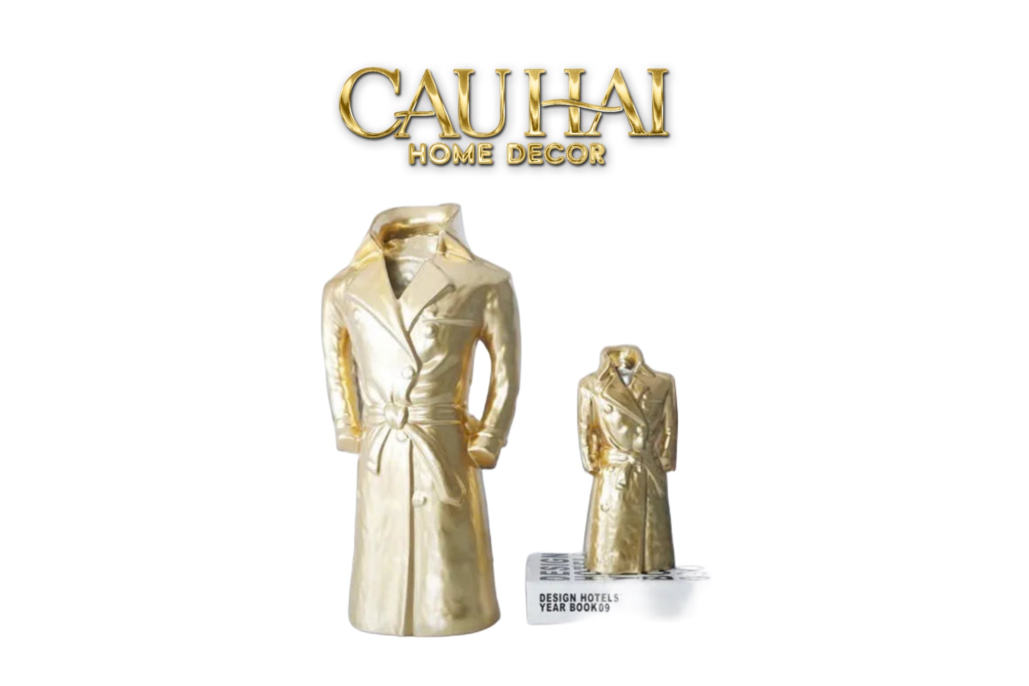 Tượng Bình Hoa Elysian Couture Gilded Trench Coat-CẬU HAI HOME DECOR