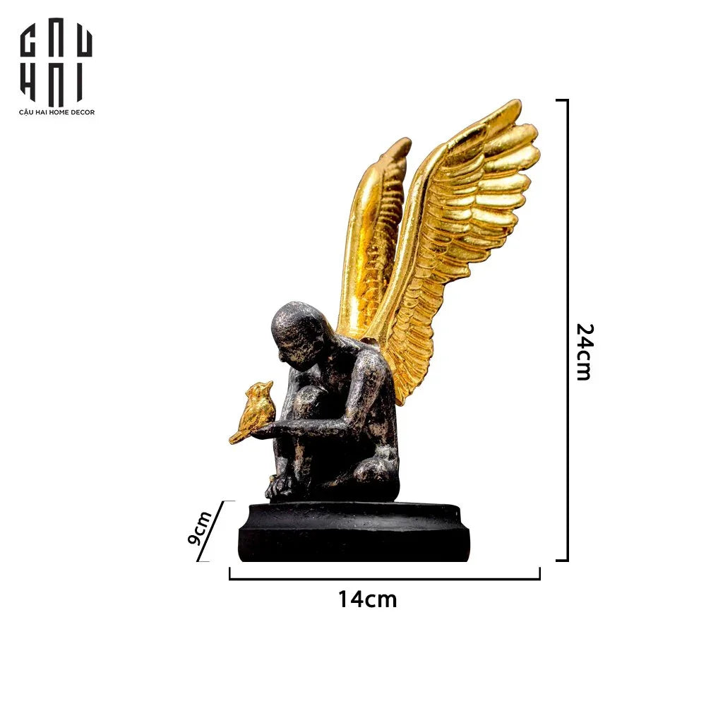 TƯỢNG BLACK ANGEL SS25-CẬU HAI HOME DECOR