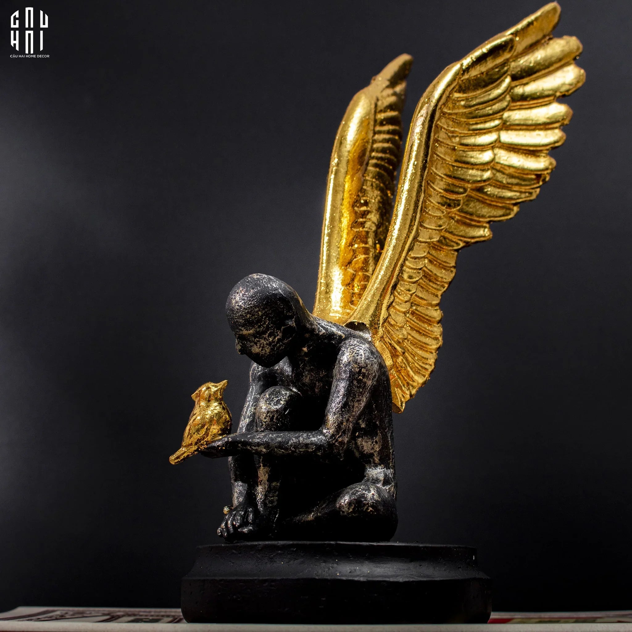 TƯỢNG BLACK ANGEL SS25-CẬU HAI HOME DECOR