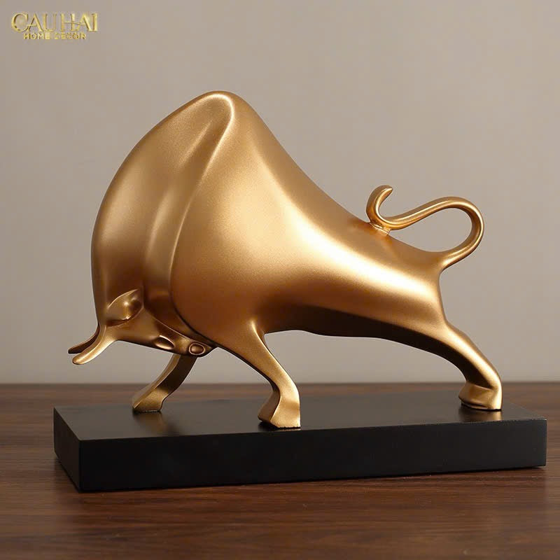 Tượng Bò Phố Wall Taureau Doré 24x10x20-TƯỢNG TRANG TRÍ-CẬU HAI HOME DECOR-CẬU HAI HOME DECOR