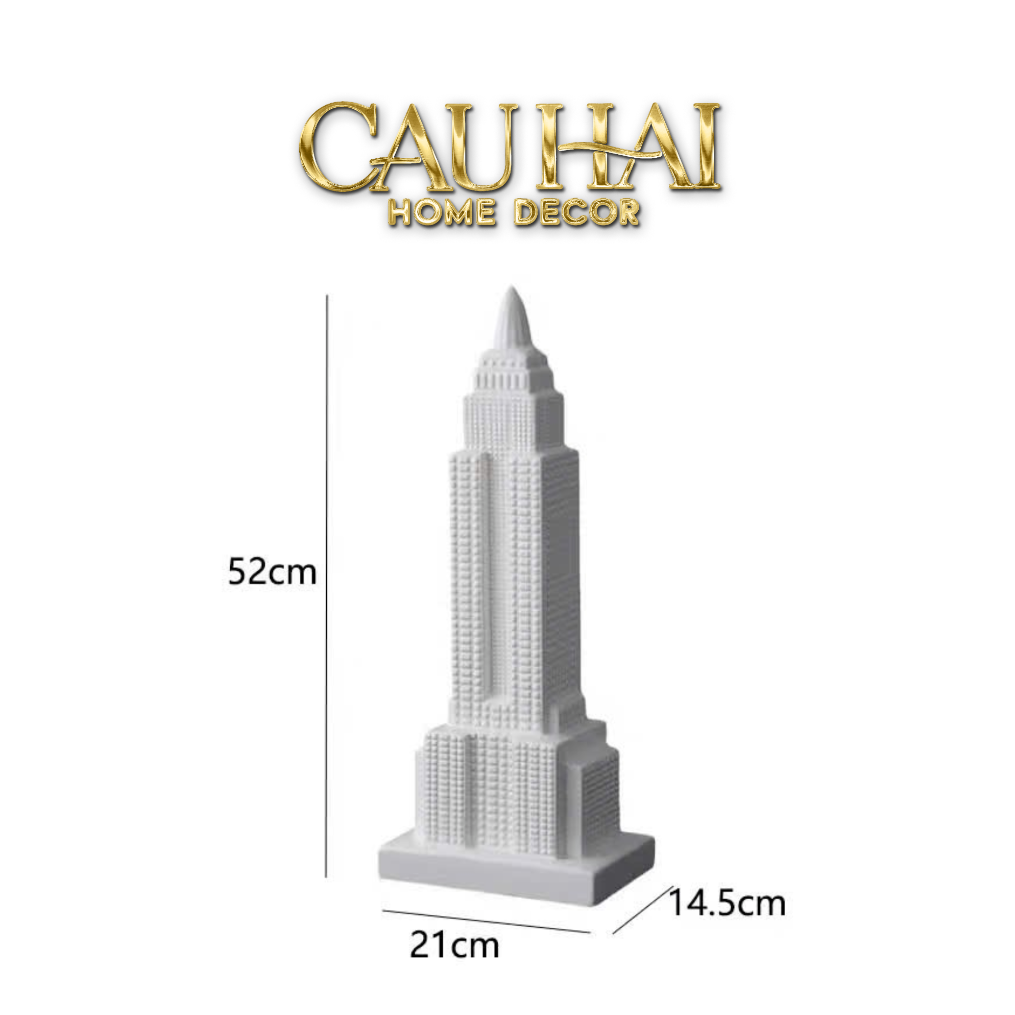 TƯỢNG CERAMIC EMPIRE STATE H52-CẬU HAI HOME DECOR