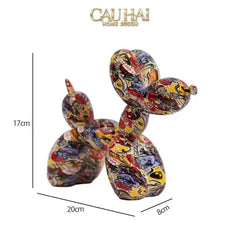 Tượng Chú Chó Puppy Balloon Urban Street Graffiti Toon Art 8x20x17-CẬU HAI HOME DECOR