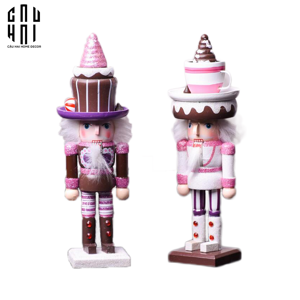 FÊTES COUTURE - SET 2 TƯỢNG NUTCRACKER CUPCAKE H25 - CẬU HAI HOME DECOR