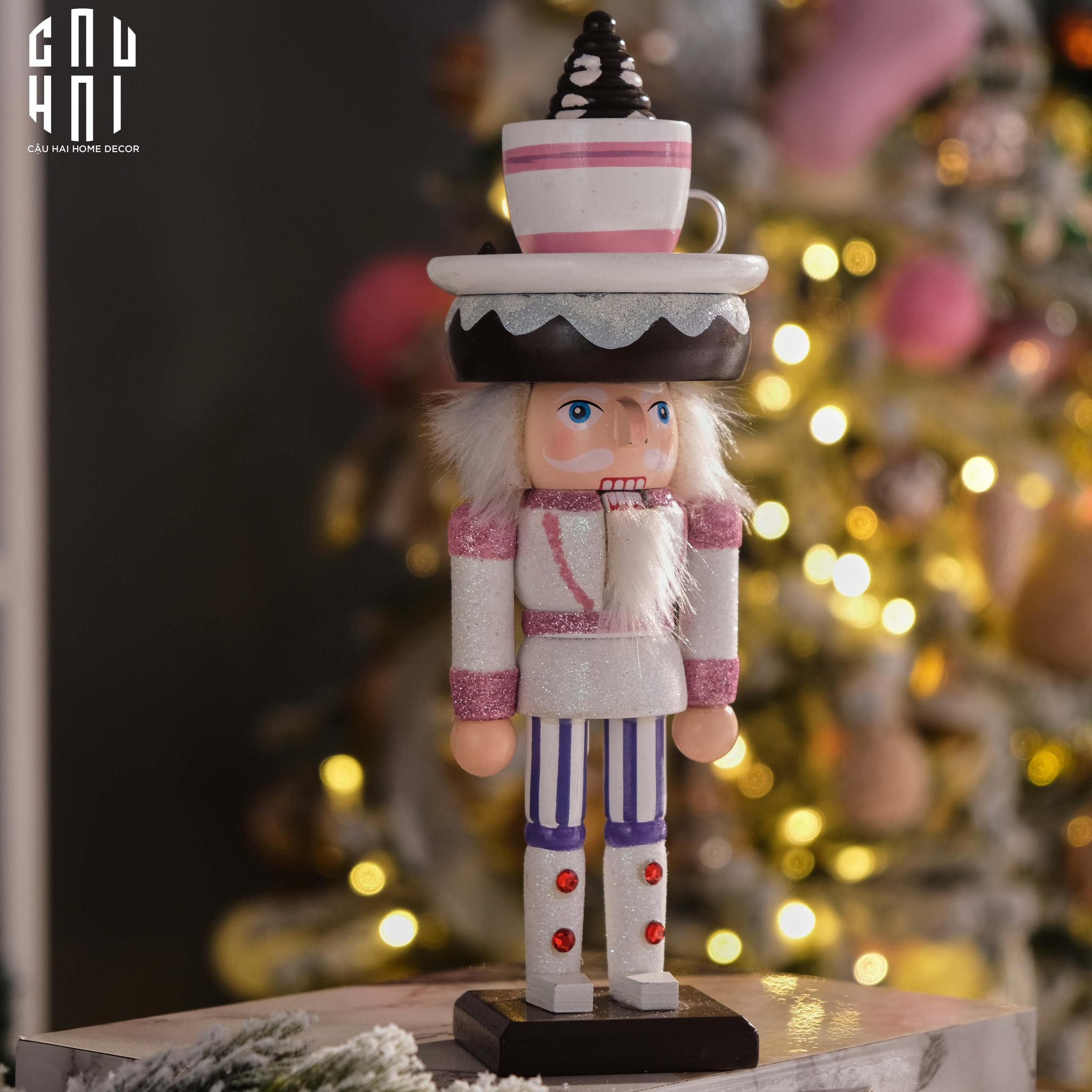 FÊTES COUTURE - SET 2 TƯỢNG NUTCRACKER CUPCAKE H25 - CẬU HAI HOME DECOR