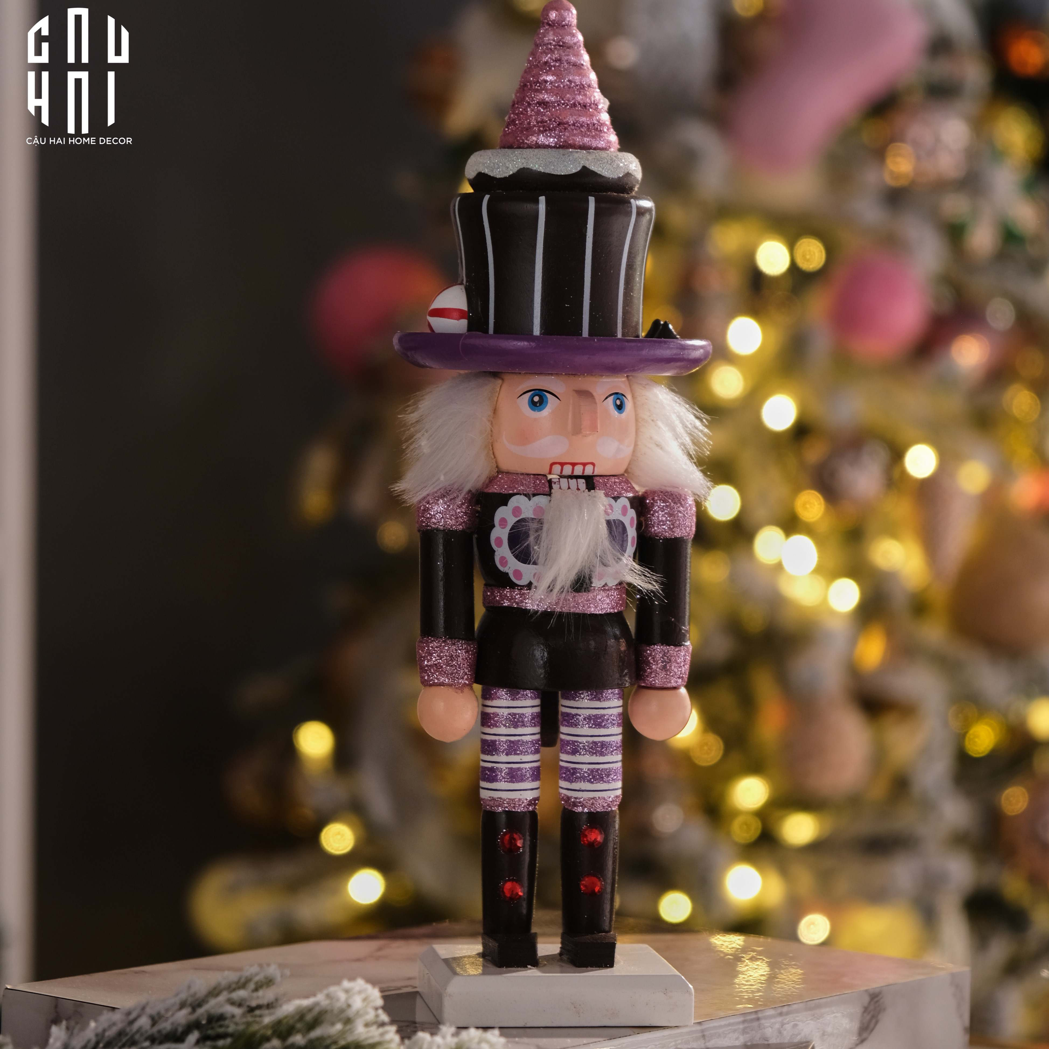 FÊTES COUTURE - SET 2 TƯỢNG NUTCRACKER CUPCAKE H25 - CẬU HAI HOME DECOR