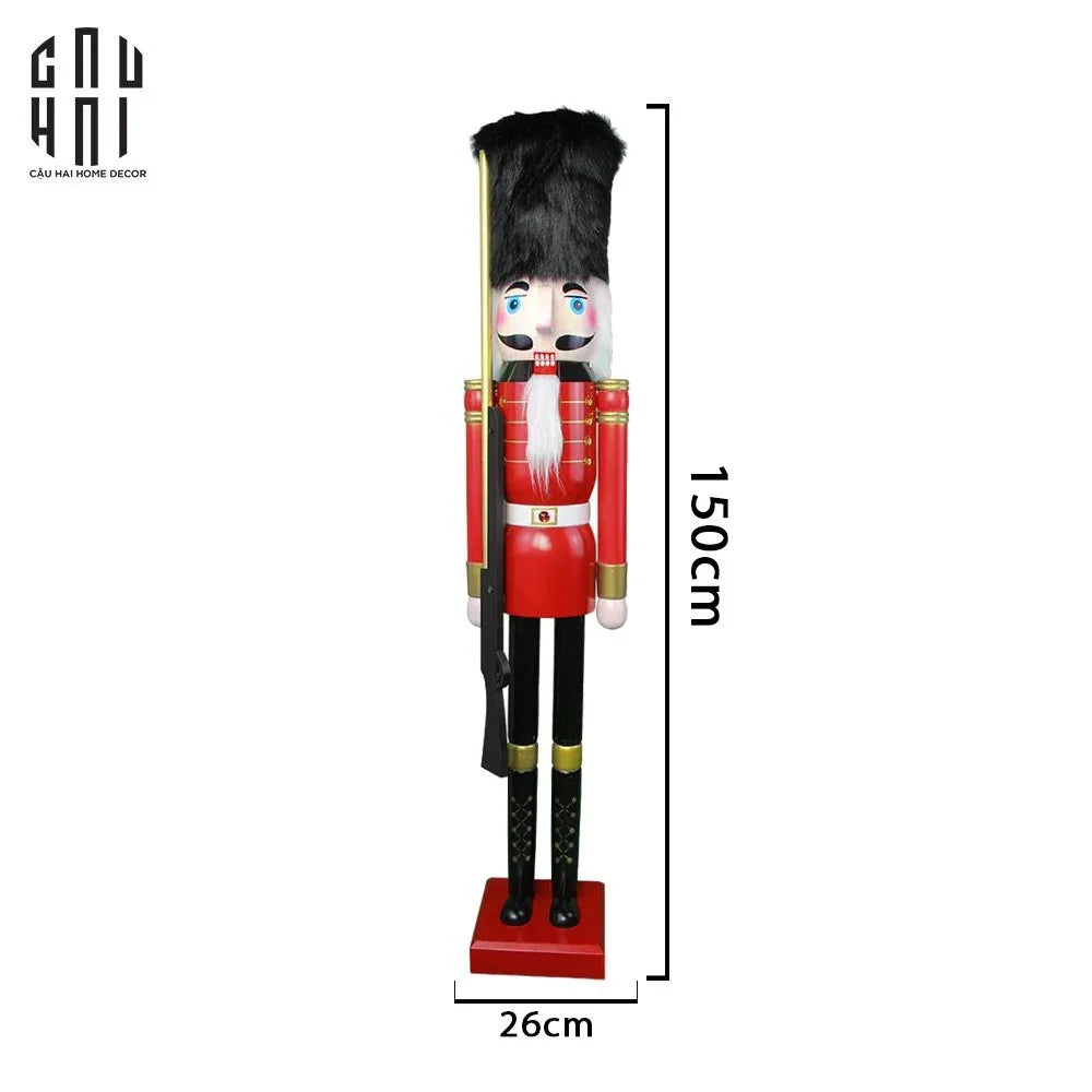 FÊTES COUTURE - TƯỢNG NUTCRACKER CHRITMAS 1M5 GUN - CẬU HAI HOME DECOR