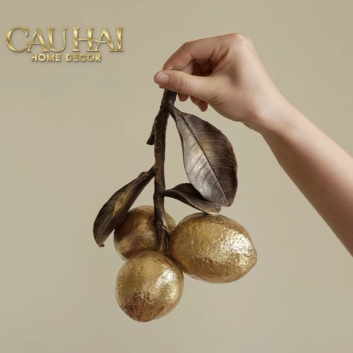 Tượng Chùm Chanh Mạ Vàng — Vermeil Citron Trois-TƯỢNG TRANG TRÍ-CẬU HAI HOME DECOR-CẬU HAI HOME DECOR
