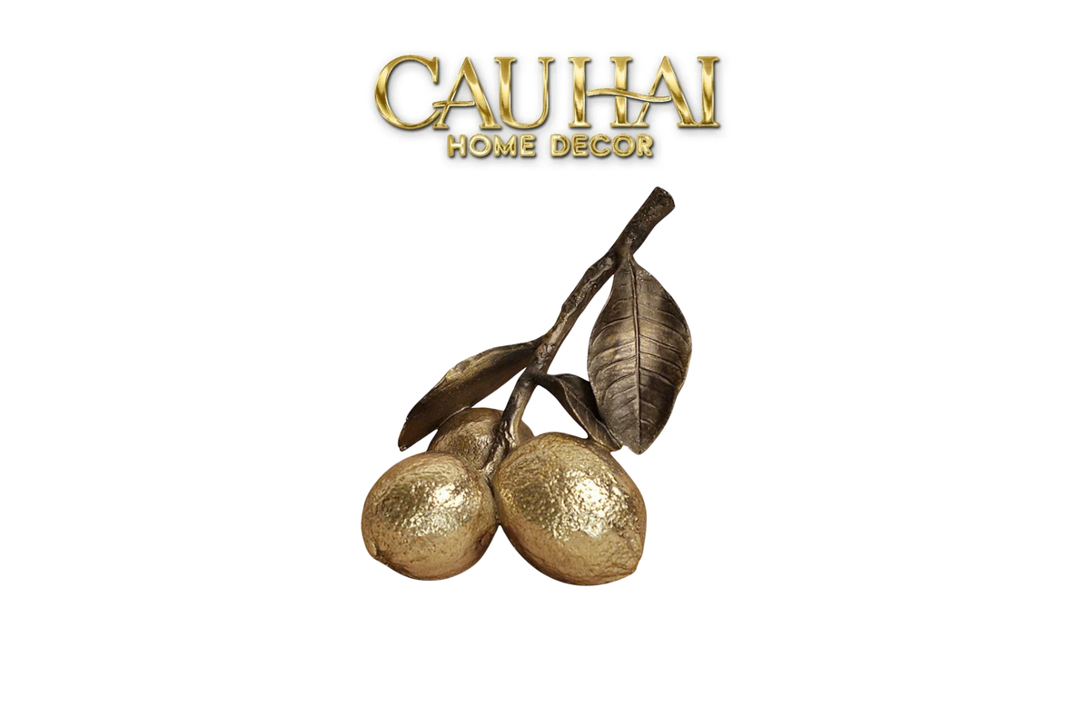 Tượng Chùm Chanh Mạ Vàng — Vermeil Citron Trois-TƯỢNG TRANG TRÍ-CẬU HAI HOME DECOR-CẬU HAI HOME DECOR