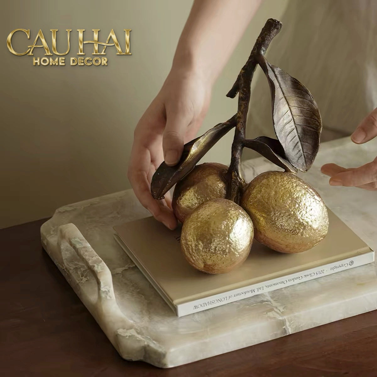 Tượng Chùm Chanh Mạ Vàng — Vermeil Citron Trois-TƯỢNG TRANG TRÍ-CẬU HAI HOME DECOR-CẬU HAI HOME DECOR