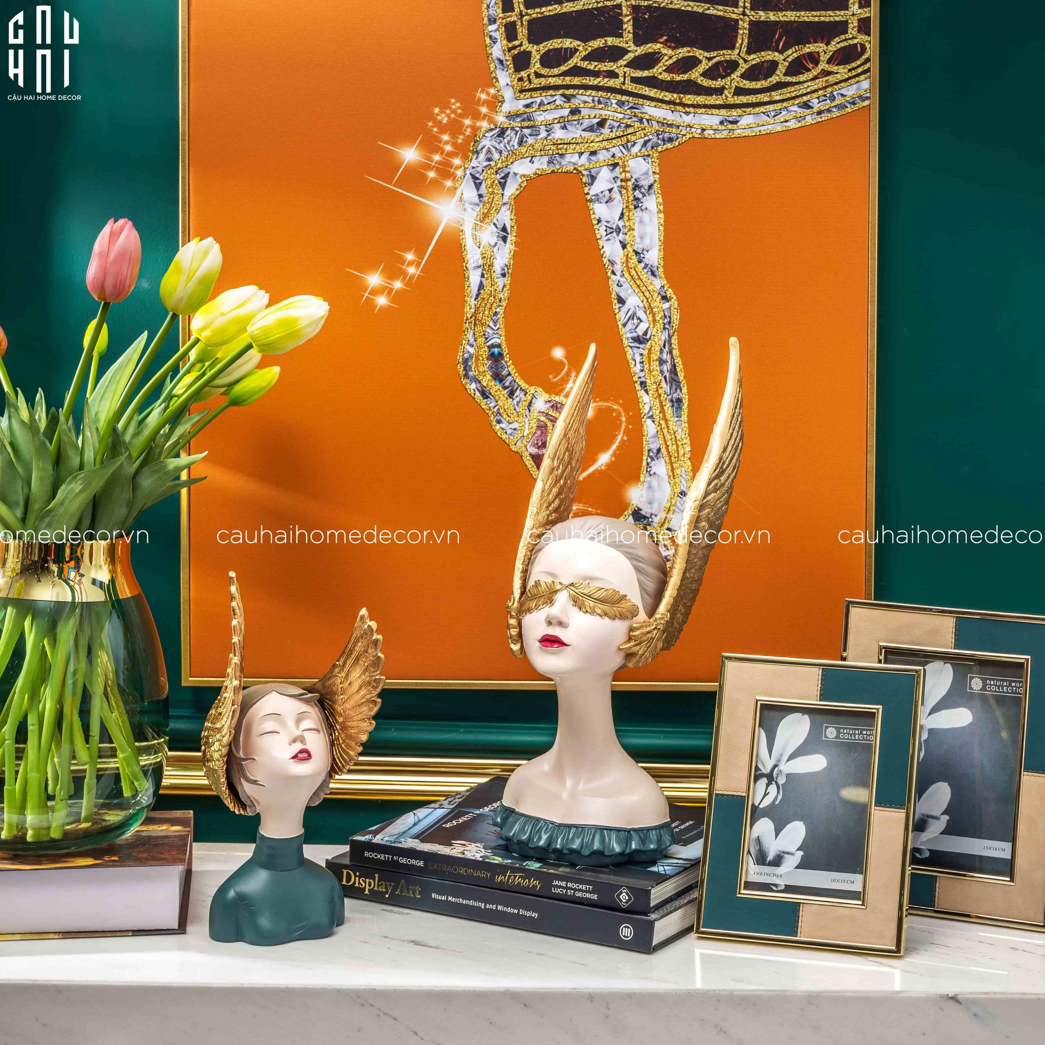 TƯỢNG CÔ GÁI JR ANGELINA H28 - CẬU HAI HOME DECOR