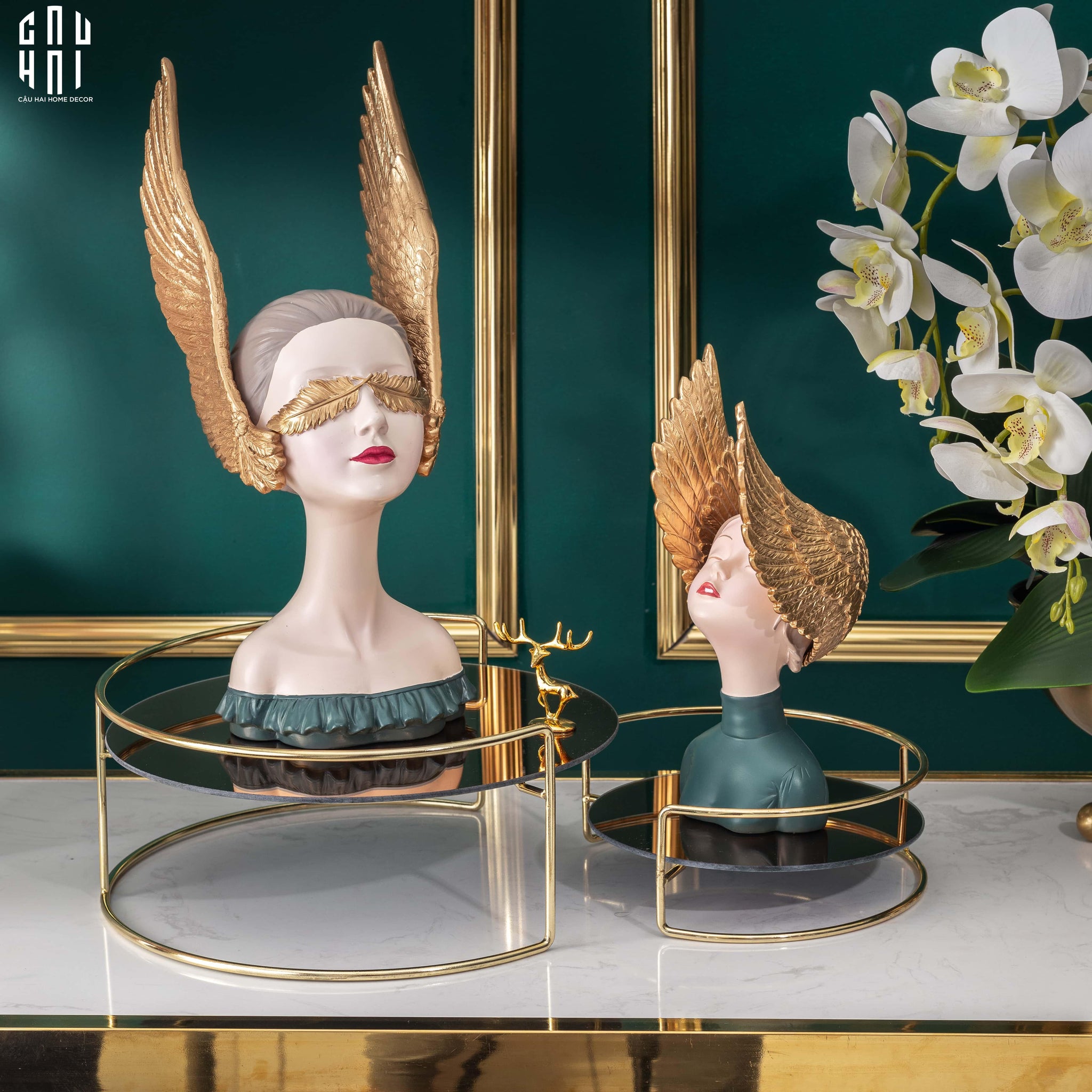 TƯỢNG CÔ GÁI JR ANGELINA H28 - CẬU HAI HOME DECOR