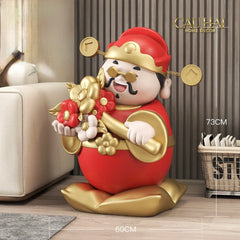 Tượng Đại Thần Tài Túc Hỷ Khang Lạc 60 x 47 x 73-CẬU HAI HOME DECOR