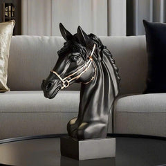 Tượng Đầu Ngựa Composite The Divine Pegasus - White H43-CẬU HAI HOME DECOR