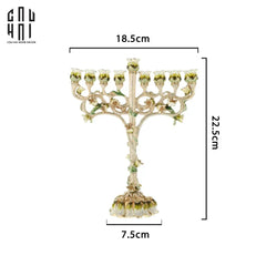 Tượng Đế Nến Hoa Hồng Sacra Rosa Byzantines Babylon Golden Era Ancient Decor Object 18.5 x22.5-CẬU HAI HOME DECOR