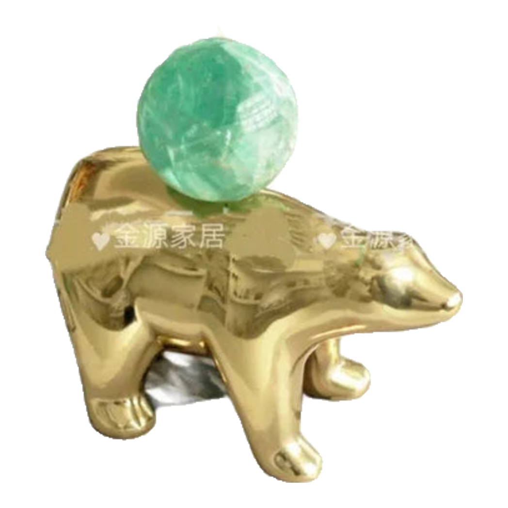 Maison Couture - Tượng Đồng Gấu Polar Bear Gemstone Vert Emerald Malachite 18x14-TƯỢNG TRANG TRÍ-CẬU HAI HOME DECOR-CẬU HAI HOME DECOR