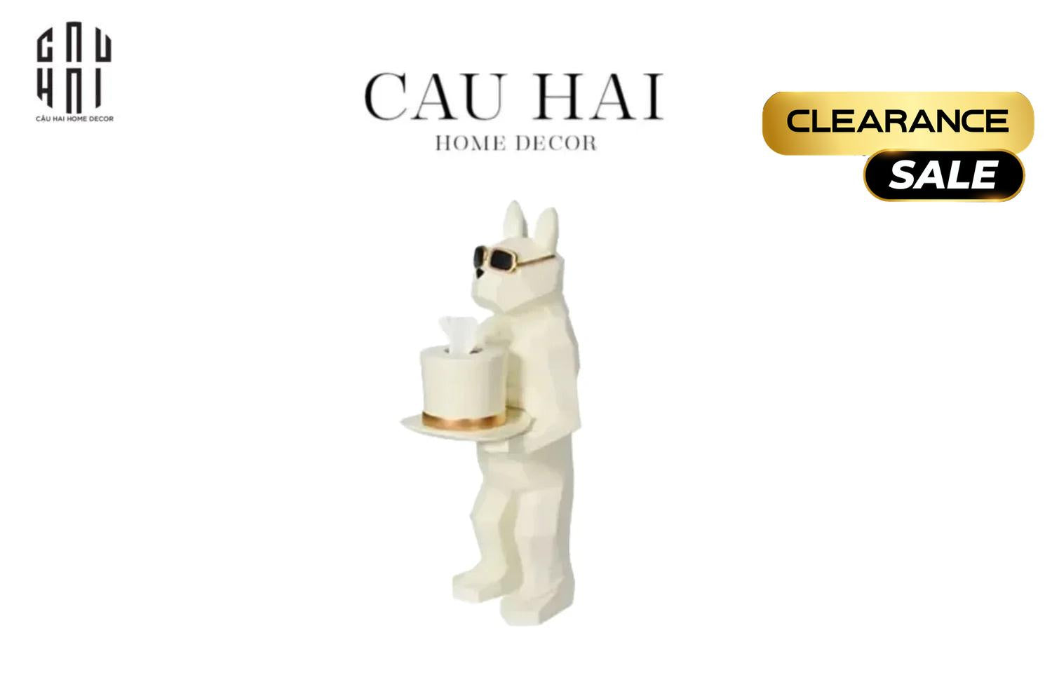 Tượng Đựng Giấy White Bull-CẬU HAI HOME DECOR
