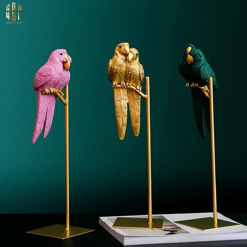 TƯỢNG EDEN'S PARROT - EMERALD-CẬU HAI HOME DECOR