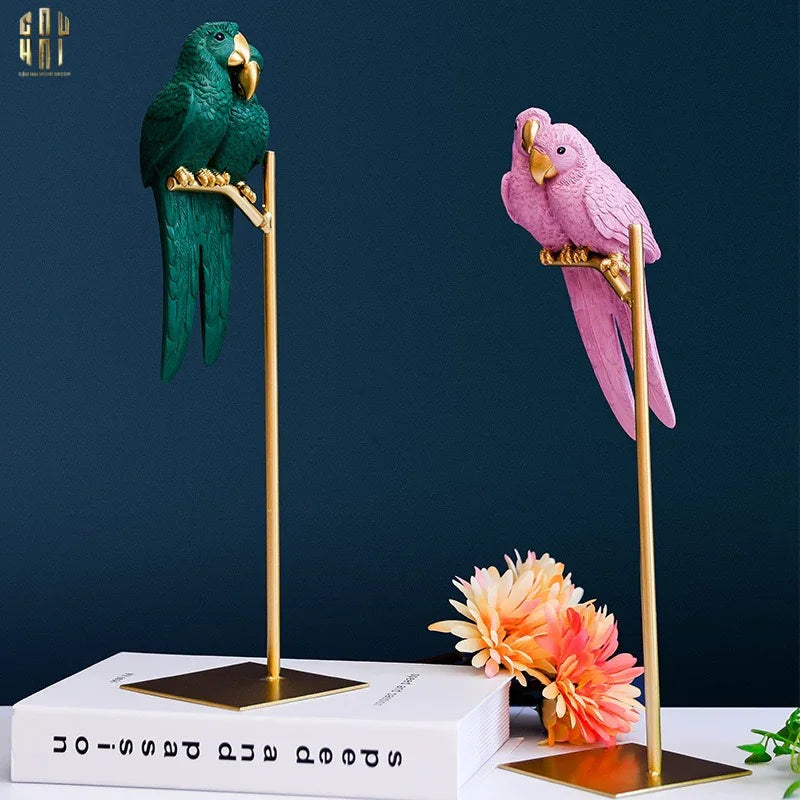 TƯỢNG EDEN'S PARROT - PINK-CẬU HAI HOME DECOR