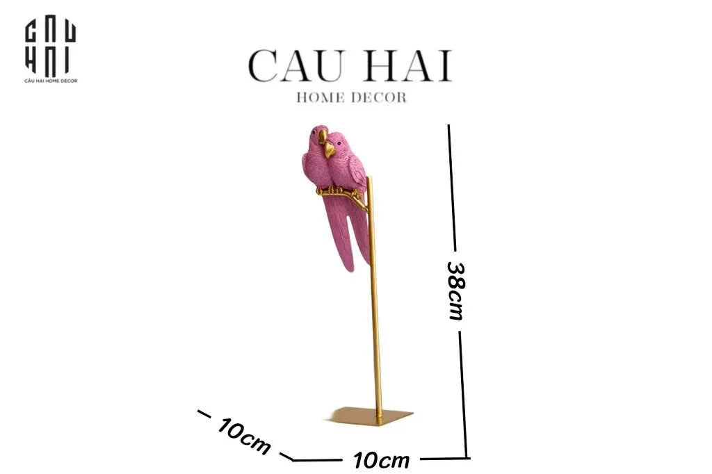 TƯỢNG EDEN'S PARROT - PINK-CẬU HAI HOME DECOR