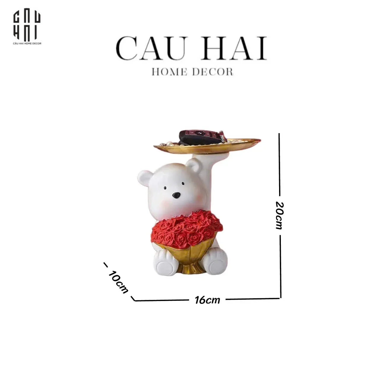 Tượng Figurine Teddy Of Love-CẬU HAI HOME DECOR