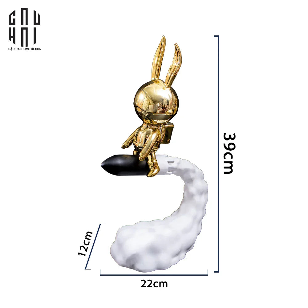 TƯỢNG FLYING ROCKET BUNNY - CẬU HAI HOME DECOR