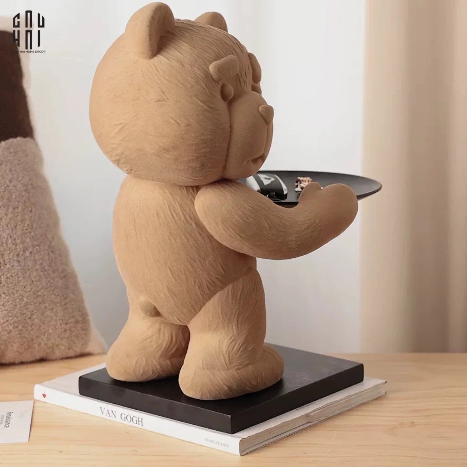 TƯỢNG GẤU FIGURINE SUPER BROWNIE VELVET BEAR-CẬU HAI HOME DECOR