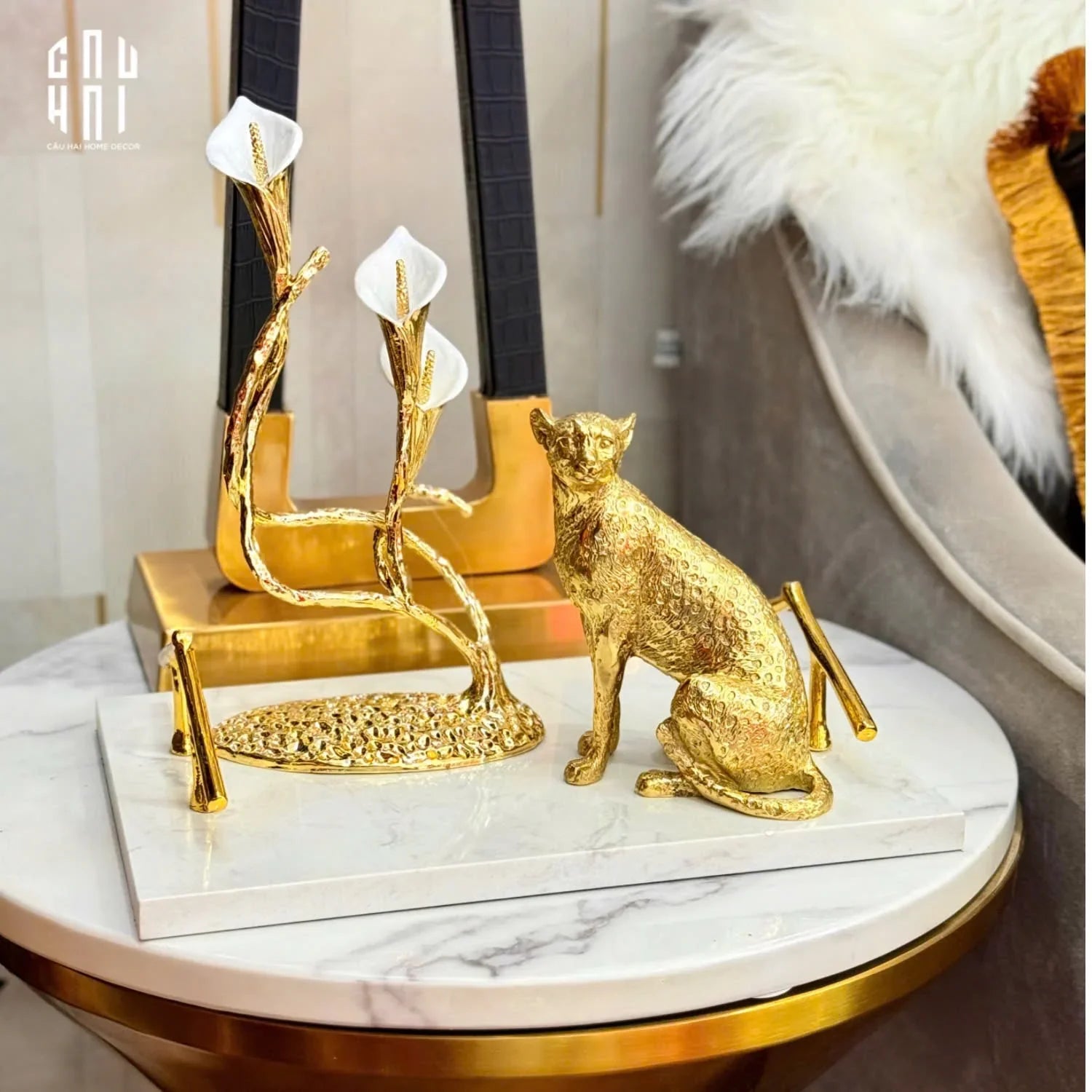 TƯỢNG GILDED CALLA LILY-CẬU HAI HOME DECOR