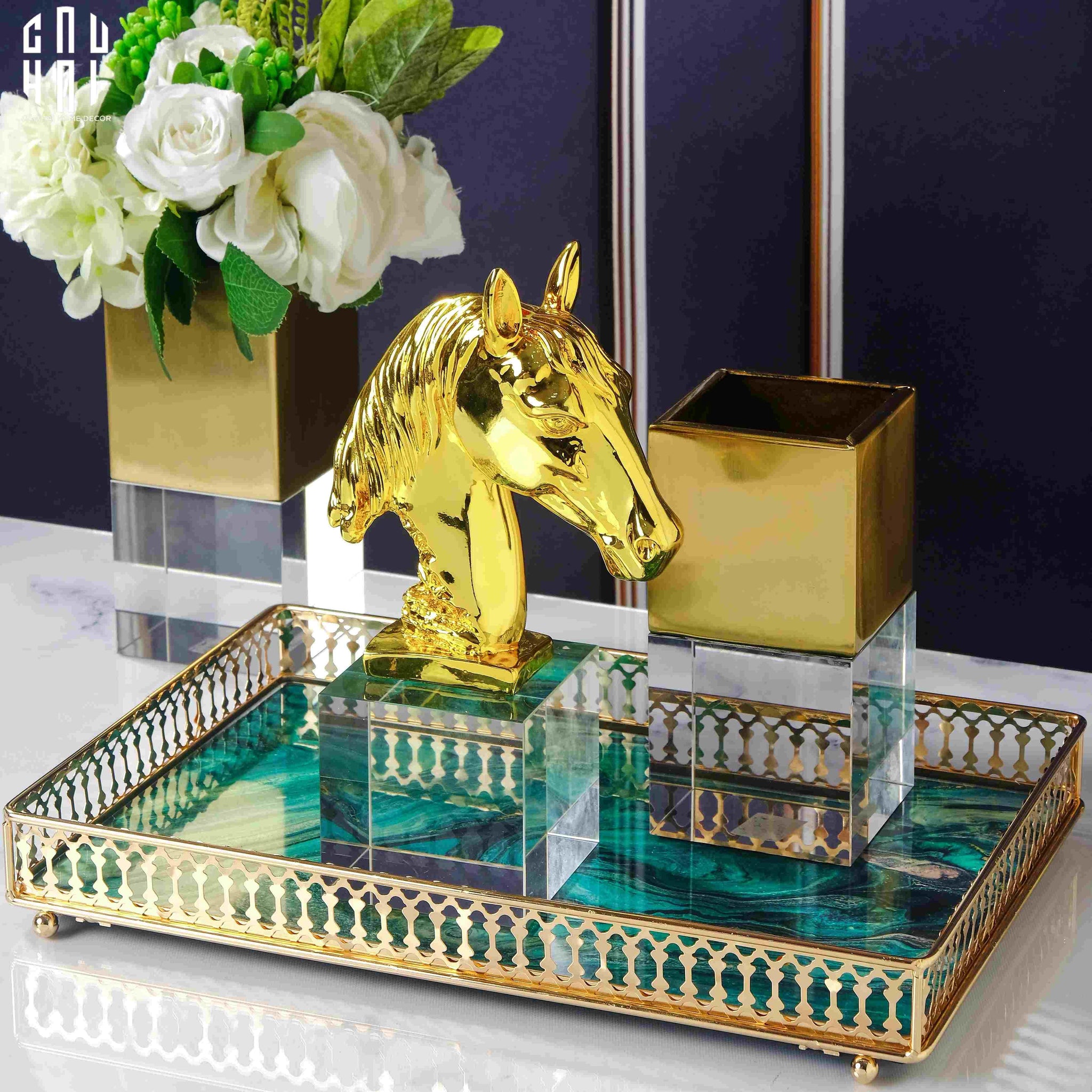 Tượng Gilded Pegasus Fw25-CẬU HAI HOME DECOR