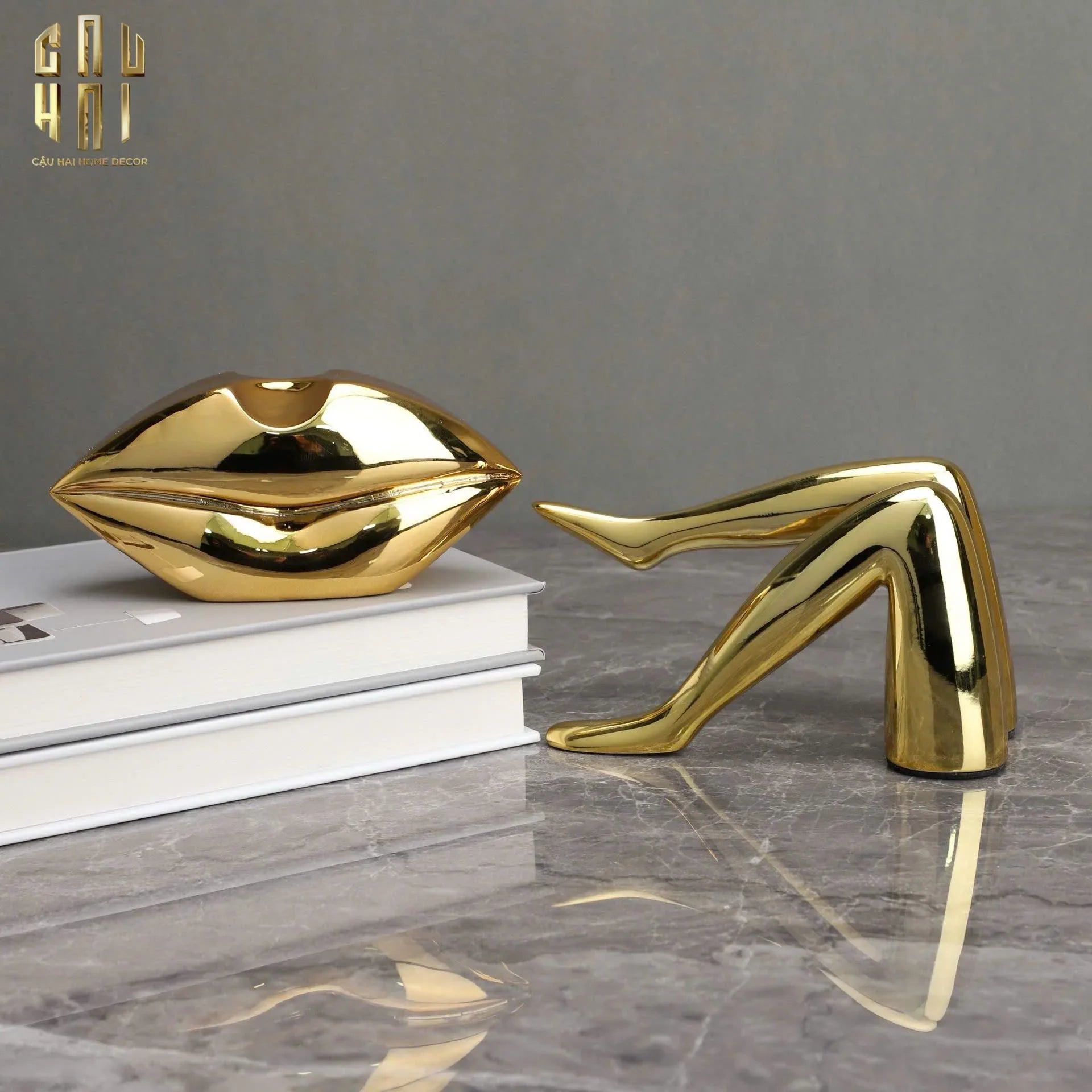 Tượng Gilded Runway Modeling Catwalk Fw25-CẬU HAI HOME DECOR