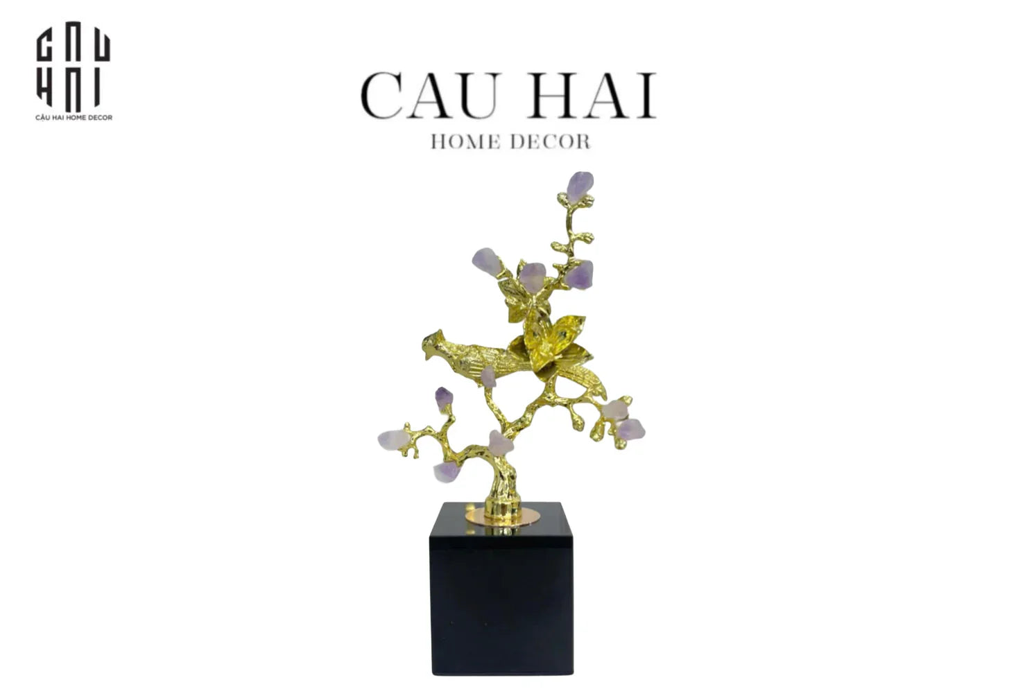 HOME COUTURE - TƯỢNG GOLDEN PHOENIX AMETHYST SS25-CẬU HAI HOME DECOR