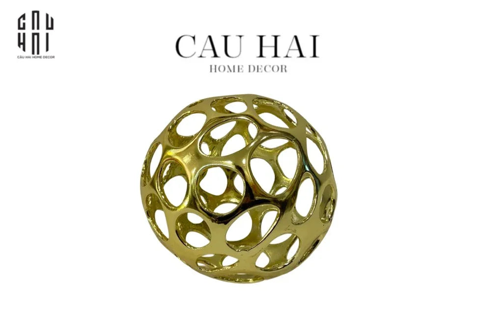 TƯỢNG QUẢ CẦU MÉTALLIQUE GOLDEN PLANET - GRANDE-CẬU HAI HOME DECOR