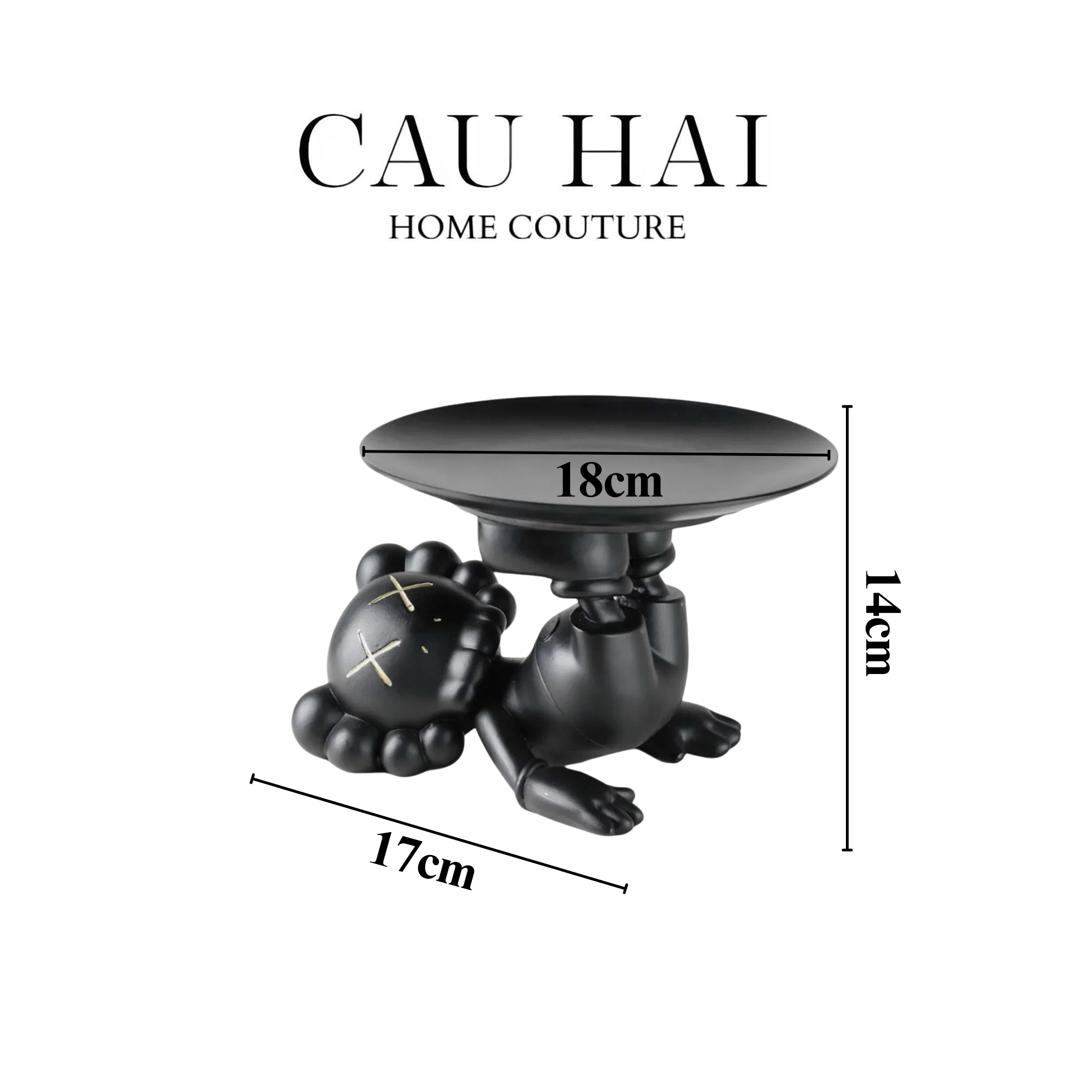 TƯỢNG FIGURINE JOYFUL BLACK KAW-CẬU HAI HOME DECOR
