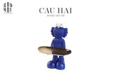 ELYSIAN - TƯỢNG FIGURINE KAWS CẰM KHAY BẢN DENIM - DARK BLUE-CẬU HAI HOME DECOR