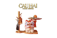 Tượng Kim Lân Phúc Mãn Đường Guardian Lion Key Figurines Hanging Tree 27x29-CẬU HAI HOME DECOR