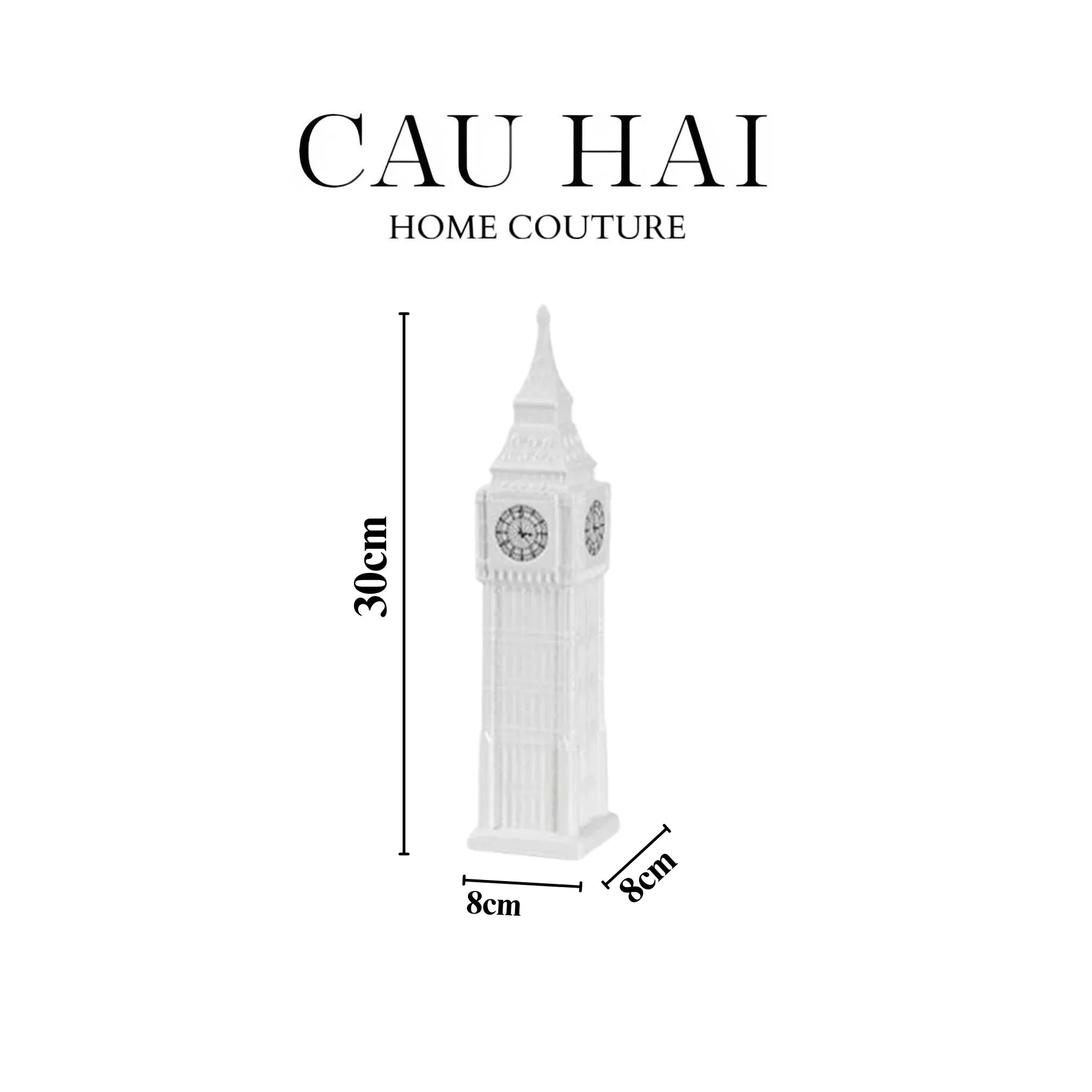 TƯỢNG LONDON BIG BEN CLOCK TOWER H30 - CẬU HAI HOME DECOR