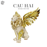 HOME COUTURE - TƯỢNG MAJESTIC GOLDEN LION - GOLD DUST 50CM-CẬU HAI HOME DECOR