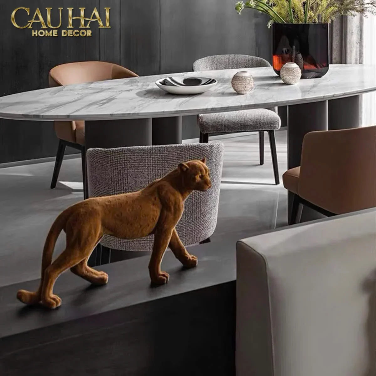 TƯỢNG BÁO VELOUR MAJESTIC LEOPARD-CẬU HAI HOME DECOR