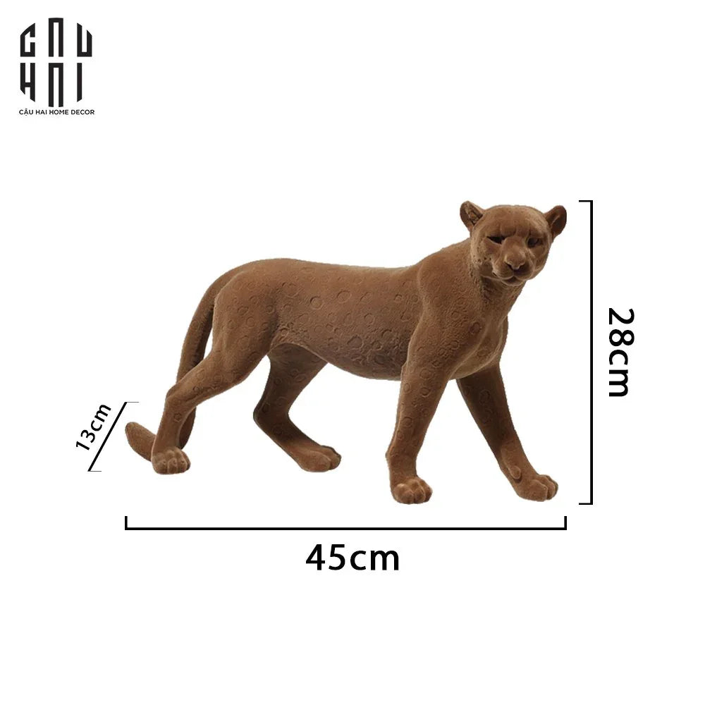 TƯỢNG BÁO VELOUR MAJESTIC LEOPARD-CẬU HAI HOME DECOR