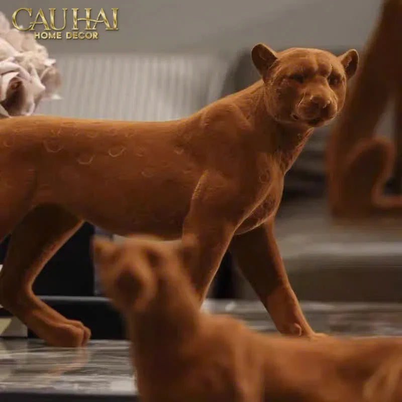 TƯỢNG BÁO VELOUR MAJESTIC LEOPARD-CẬU HAI HOME DECOR