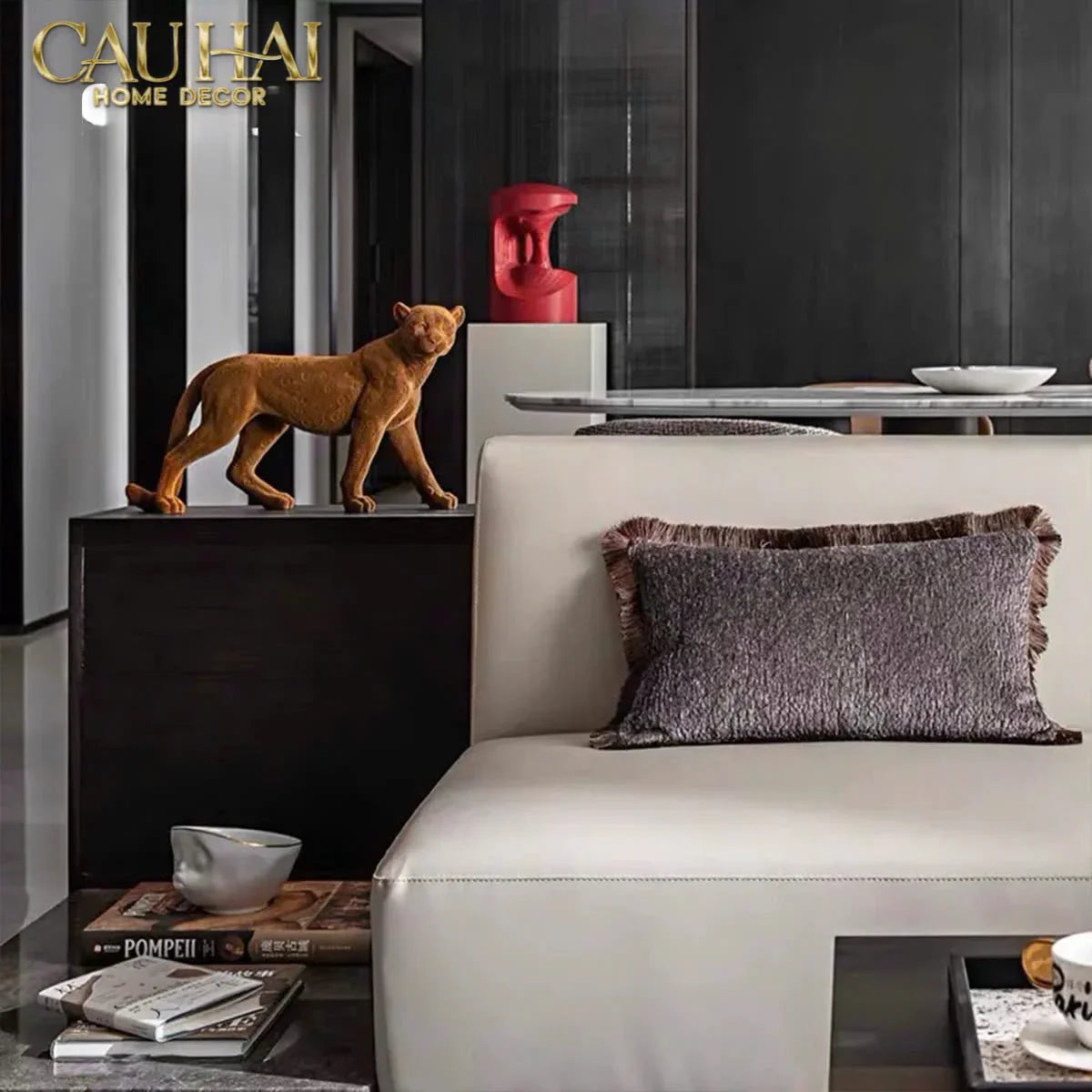 TƯỢNG BÁO VELOUR MAJESTIC LEOPARD-CẬU HAI HOME DECOR