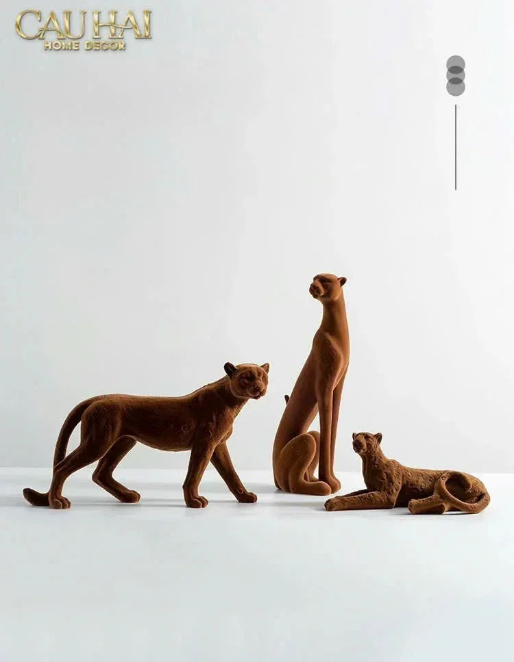 TƯỢNG BÁO VELOUR MAJESTIC LEOPARD - LAYING-CẬU HAI HOME DECOR