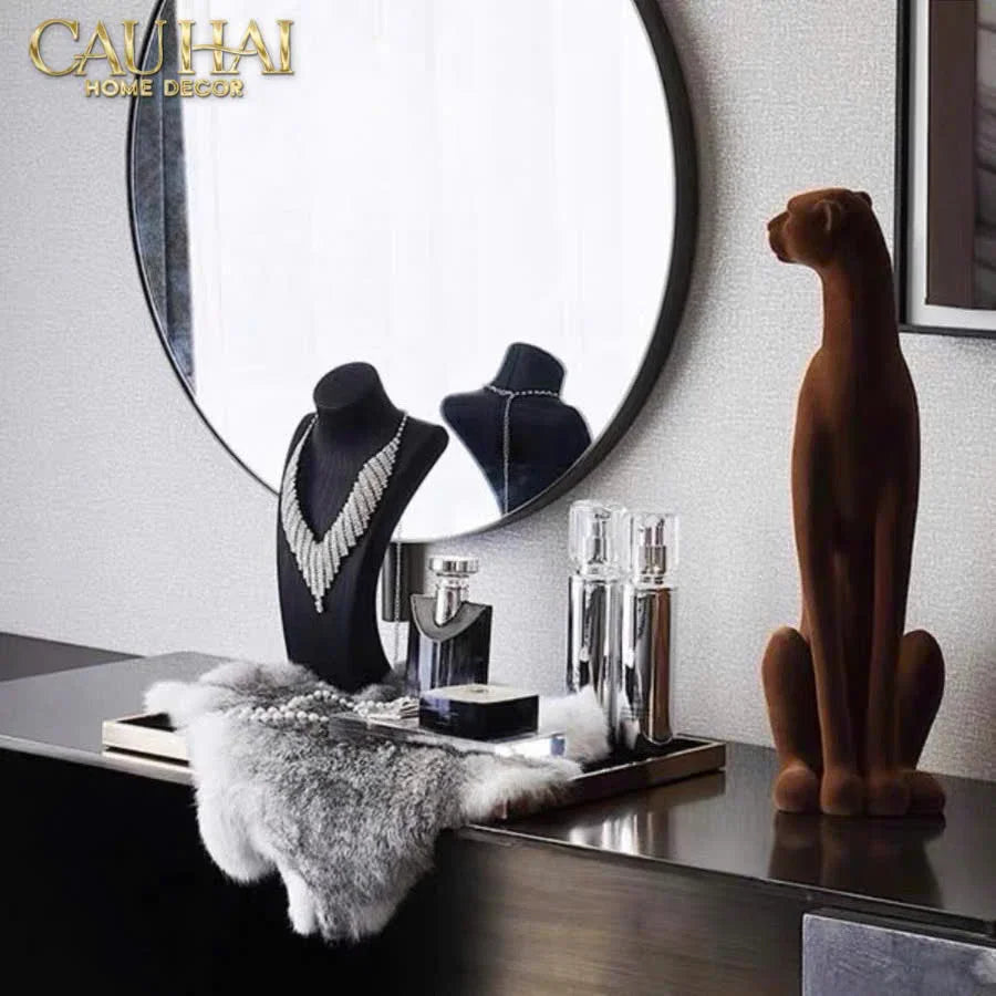 TƯỢNG BÁO VELOUR MAJESTIC LEOPARD - STANDING-CẬU HAI HOME DECOR