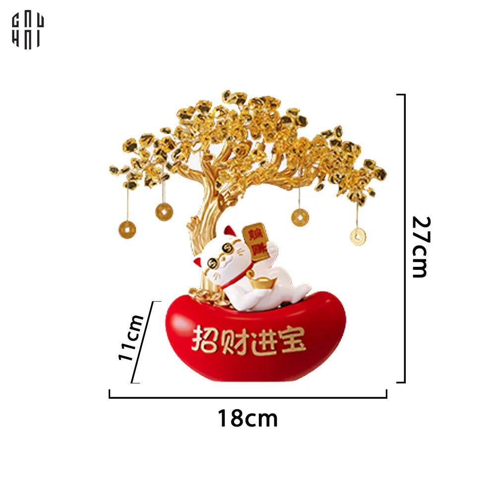 TẾT COUTURE - TƯỢNG CÂY PHÚ QUÝ MÈO ĐẠI PHÁT 27-CẬU HAI HOME DECOR